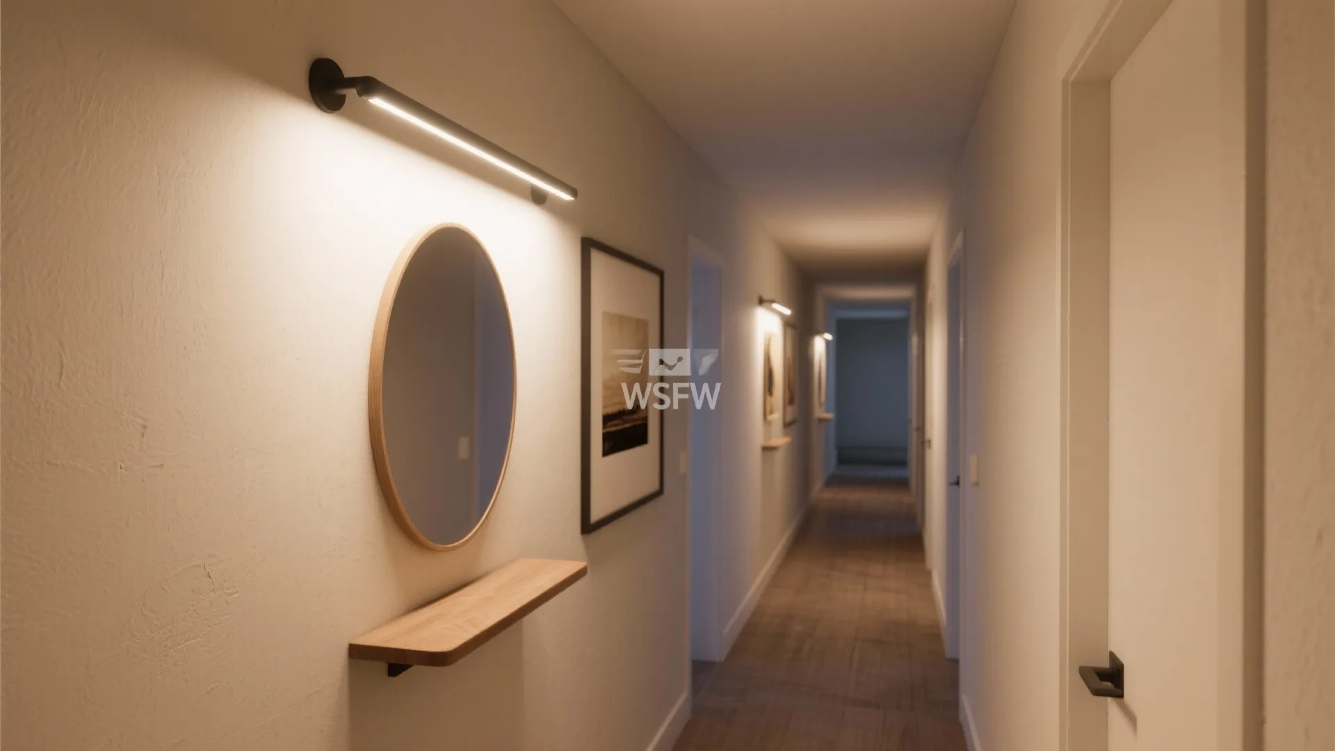 Mixed beam track for hallways and narrow rooms