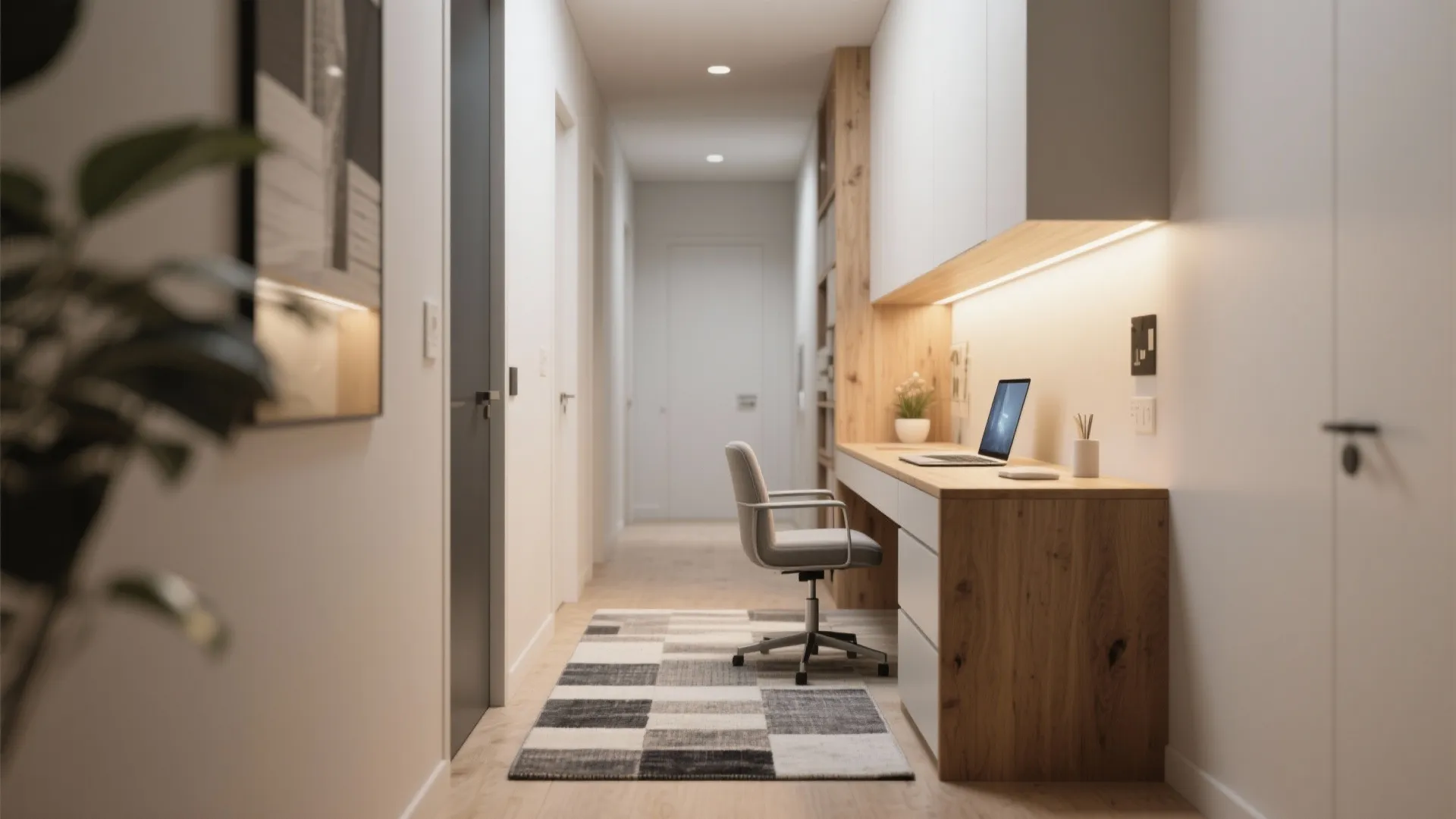 8. Narrow Desk in the Hallway