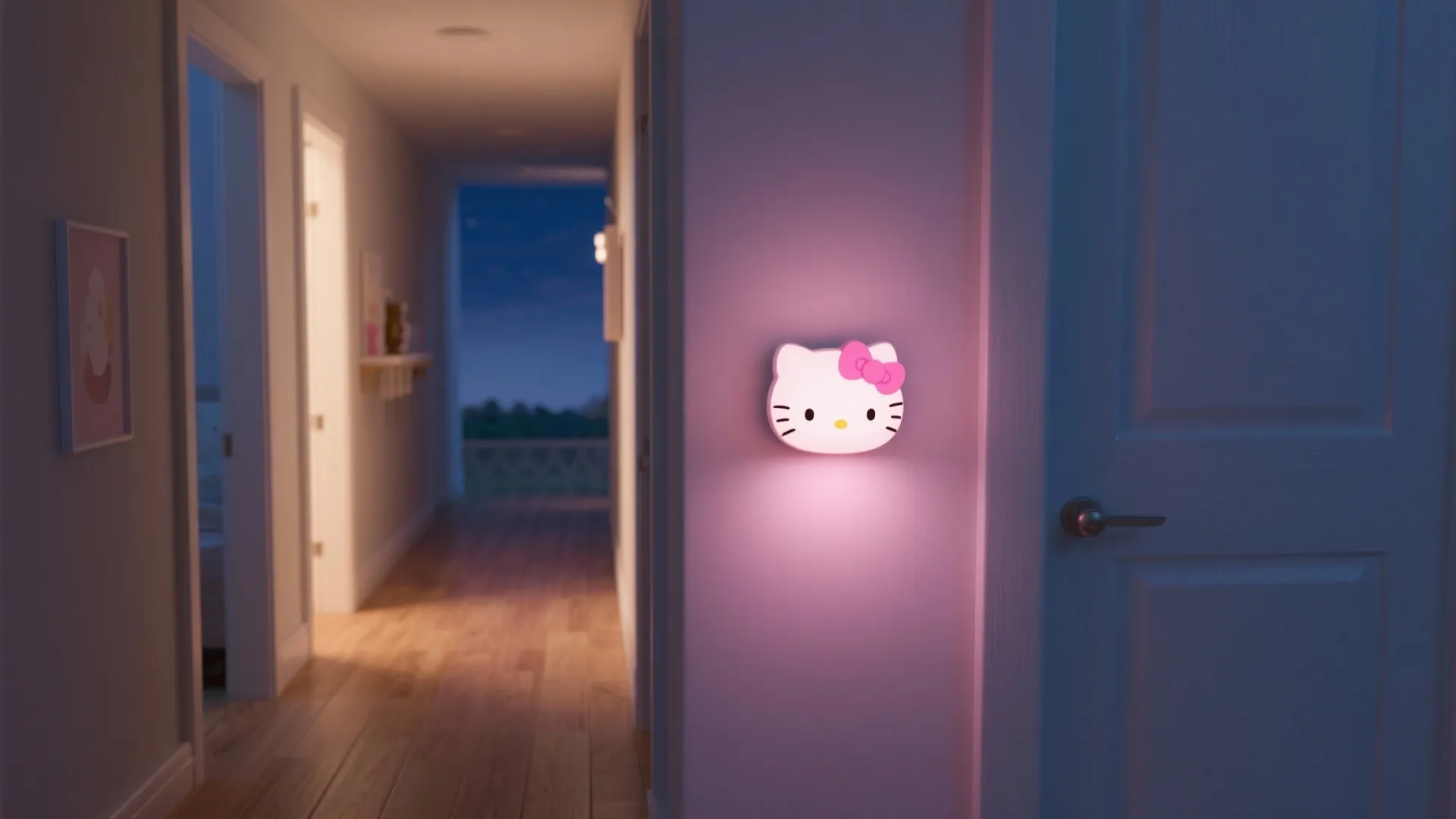 3. Nightlight + Safety Guide in a Hallway