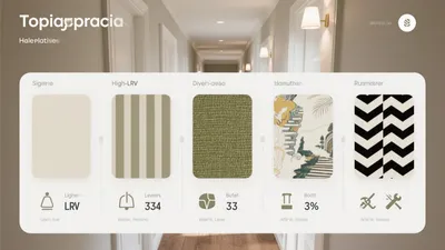 Elegant Hallway Design with Warm Tones and Layered Lighting