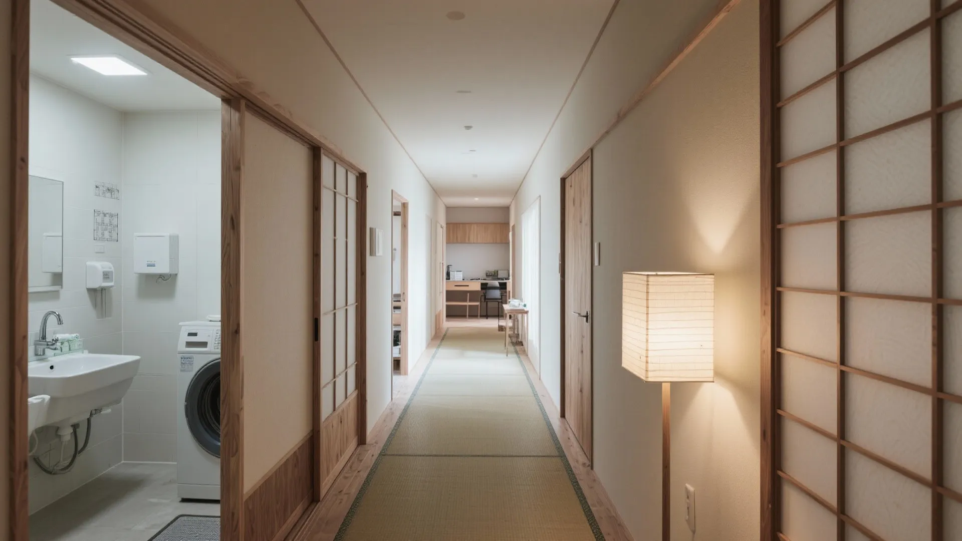 ヒント4：家事と在宅仕事を“直列化”する动线规划—廊下と水回りを軸に