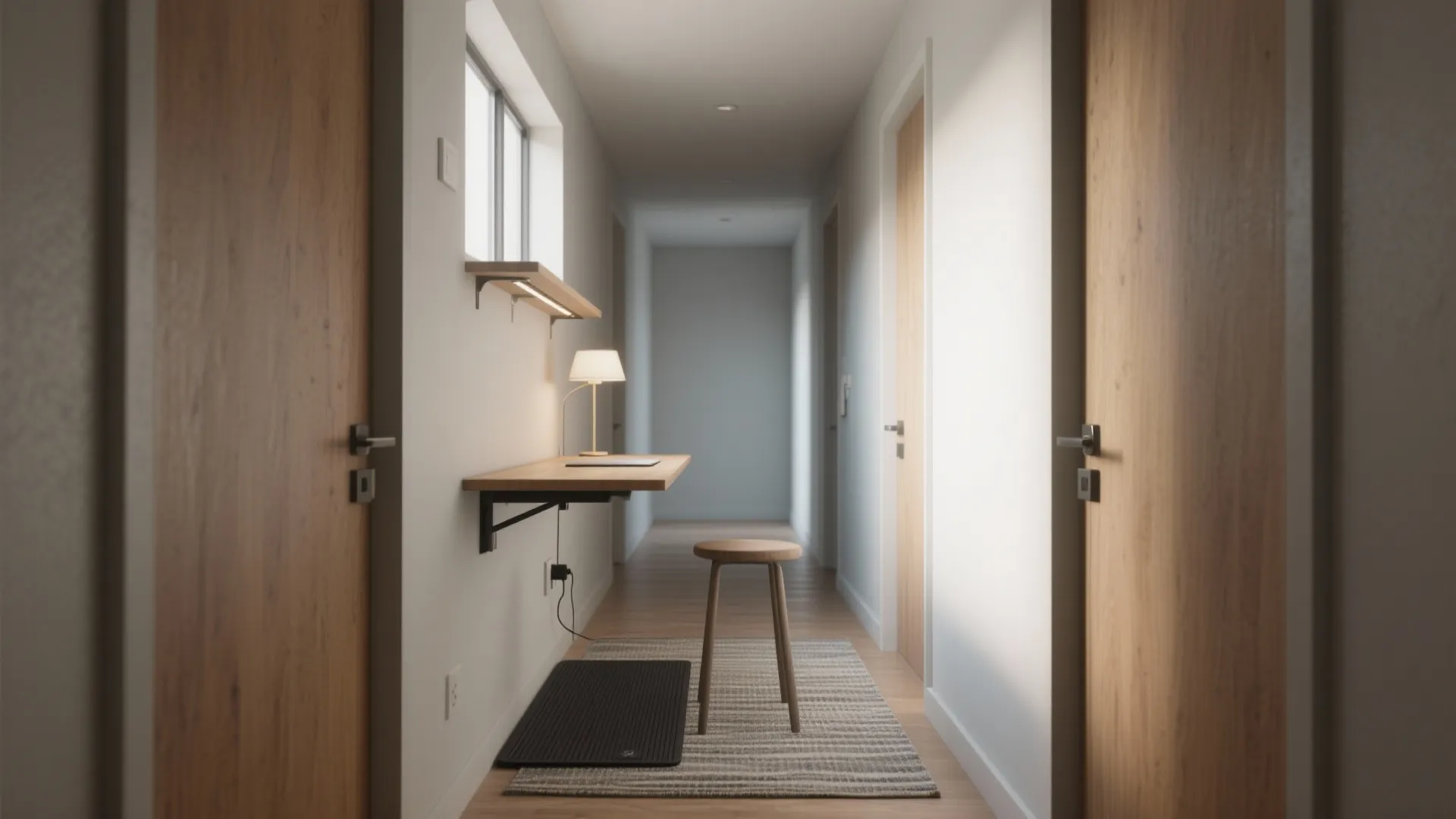 4. Hallway console converted into a standing desk