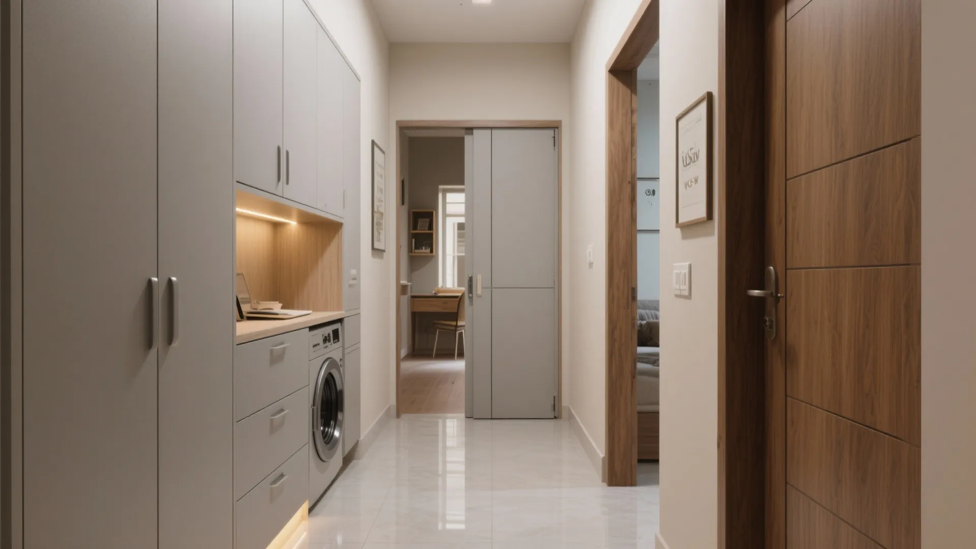 Smart storage corridors and pocket study nooks