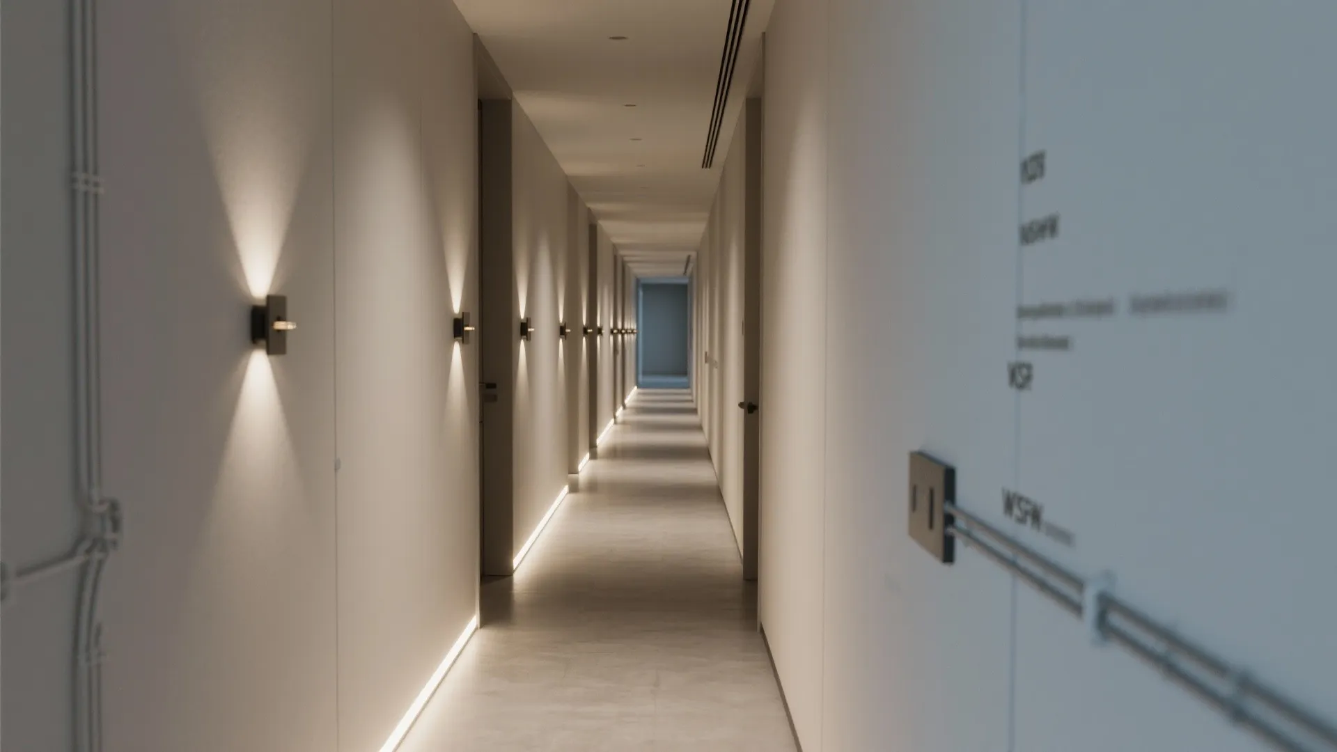Urban lane lighting for narrow hallways