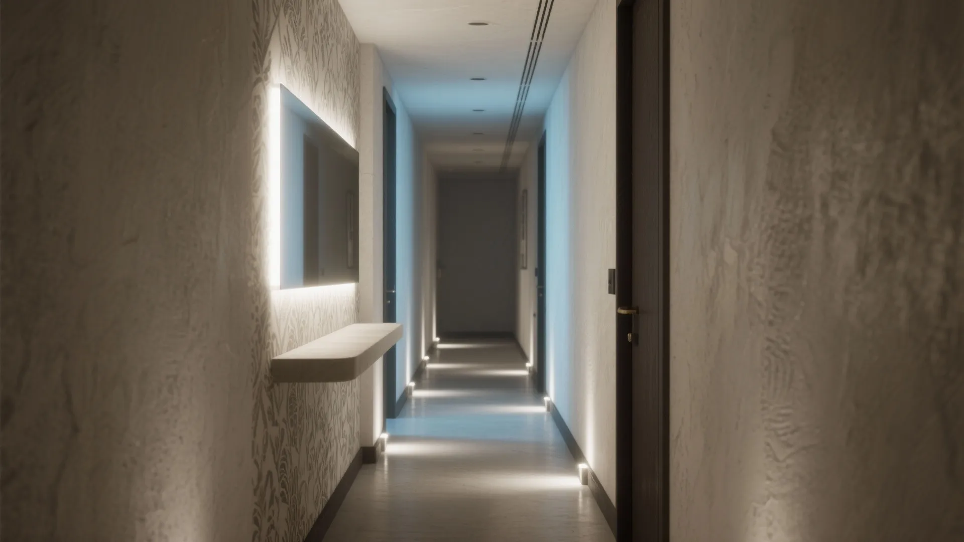4. Narrow hallway uplights