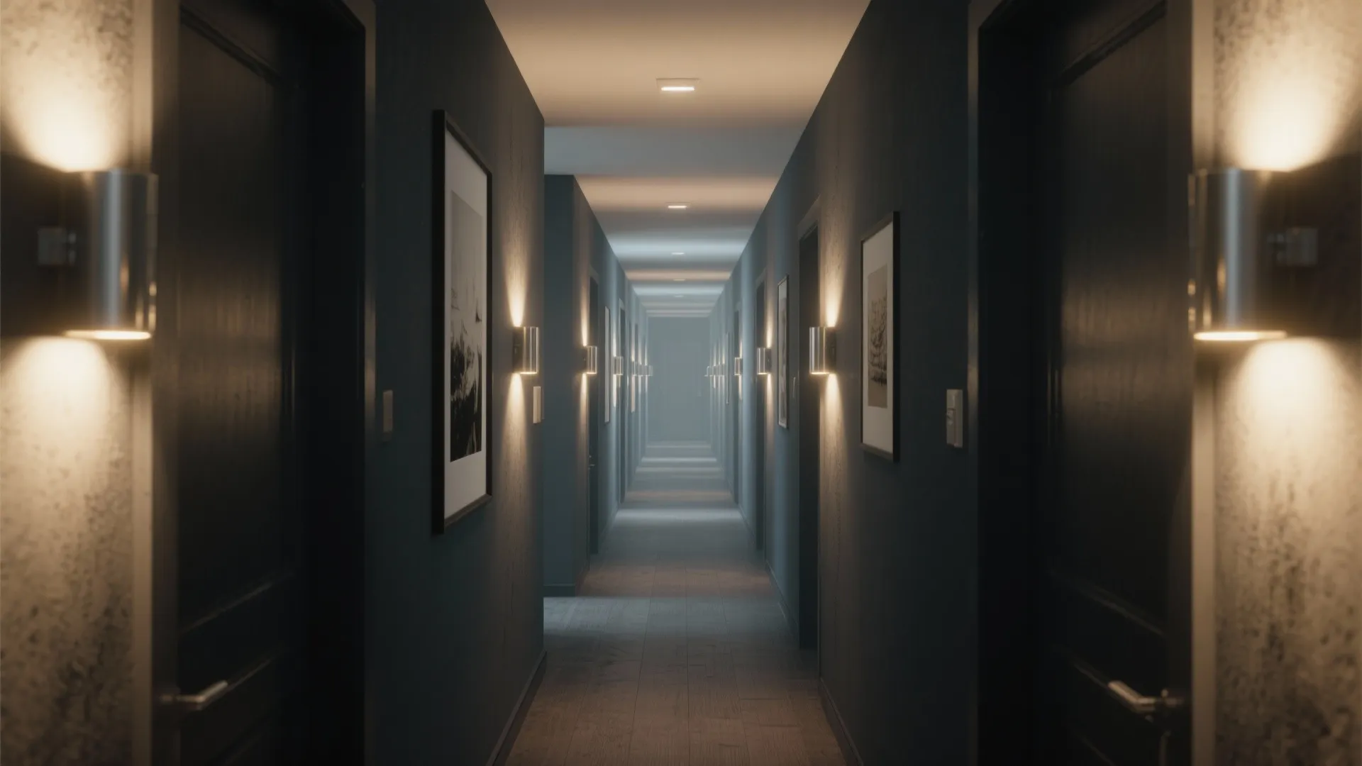 3. Narrow hallway uplights