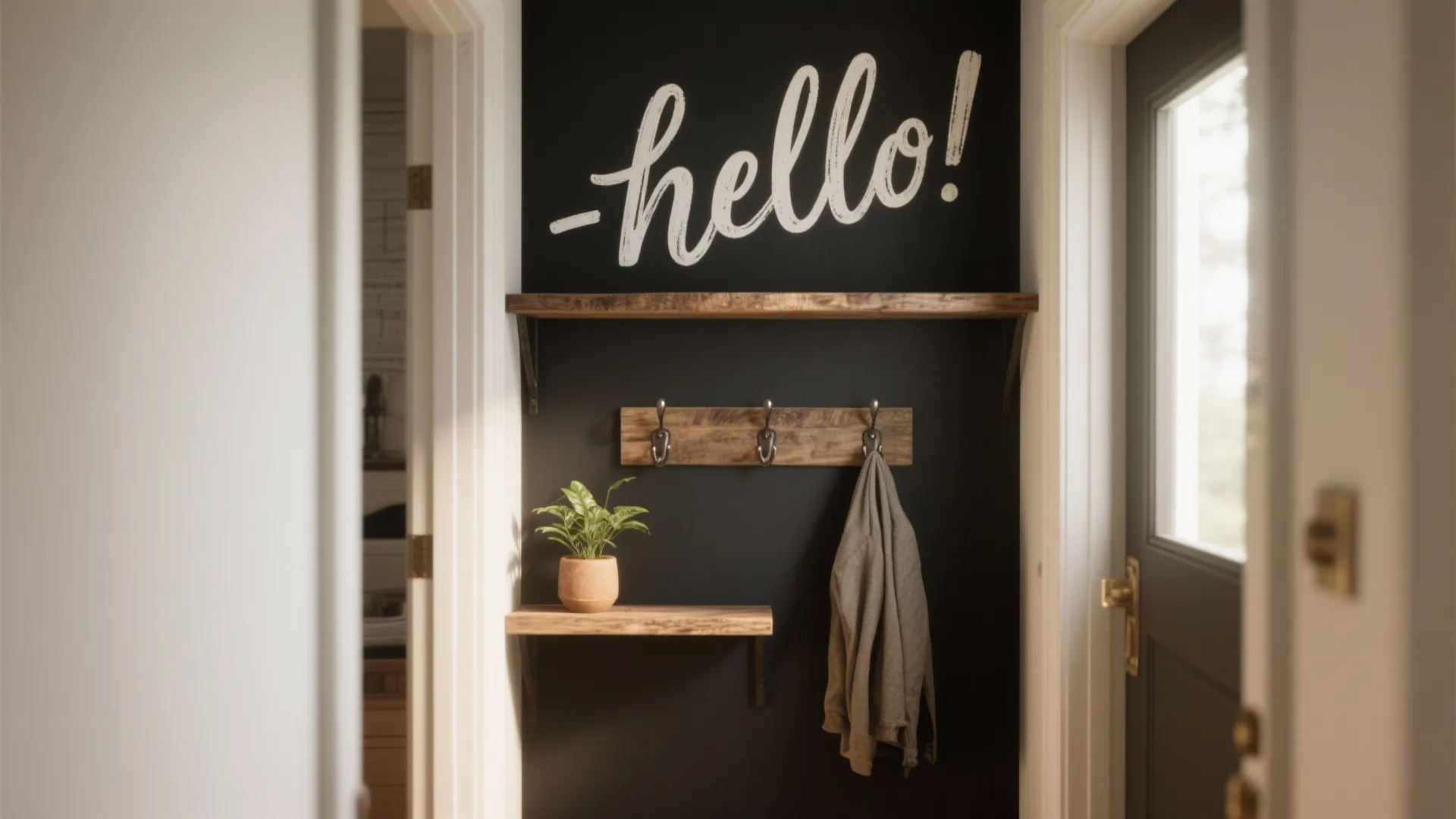 1. Entryway Greeting as a Hand-Painted Welcome