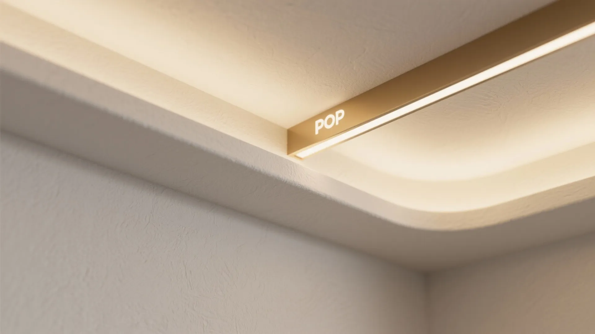 Minimal POP Ceiling Halo Over a Compact Mandir