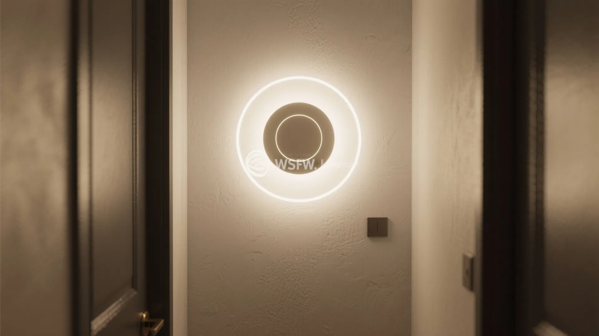 4) Backlit panels and halo sconces for depth