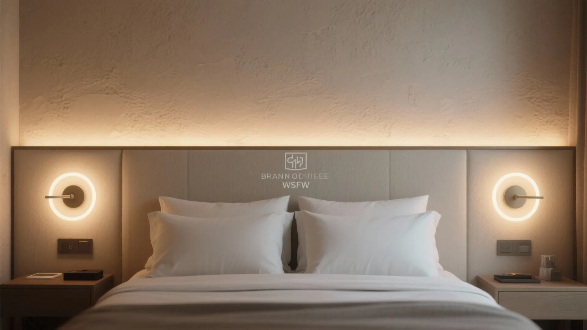 3) Backlit panels and halo sconces for soft ambient layers