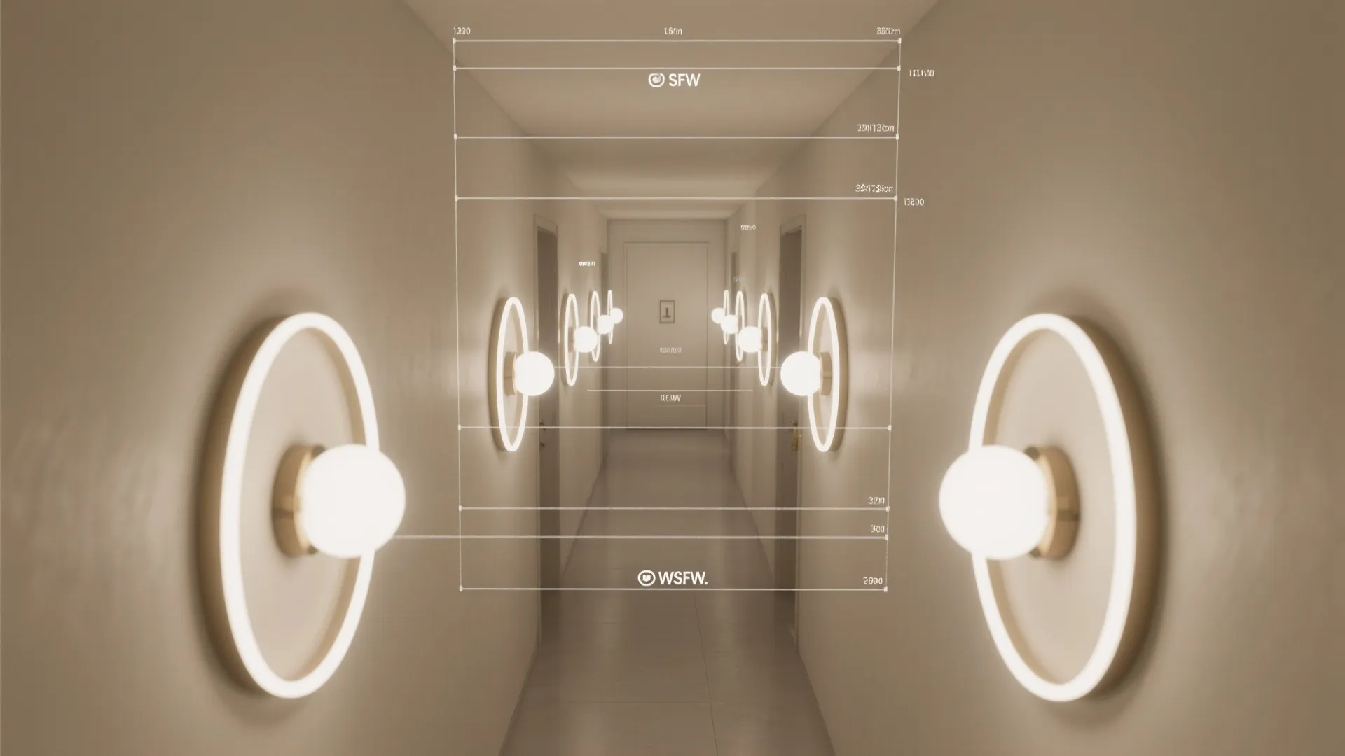 3) Halo and Backlit Round Fixtures for Ambient Glow