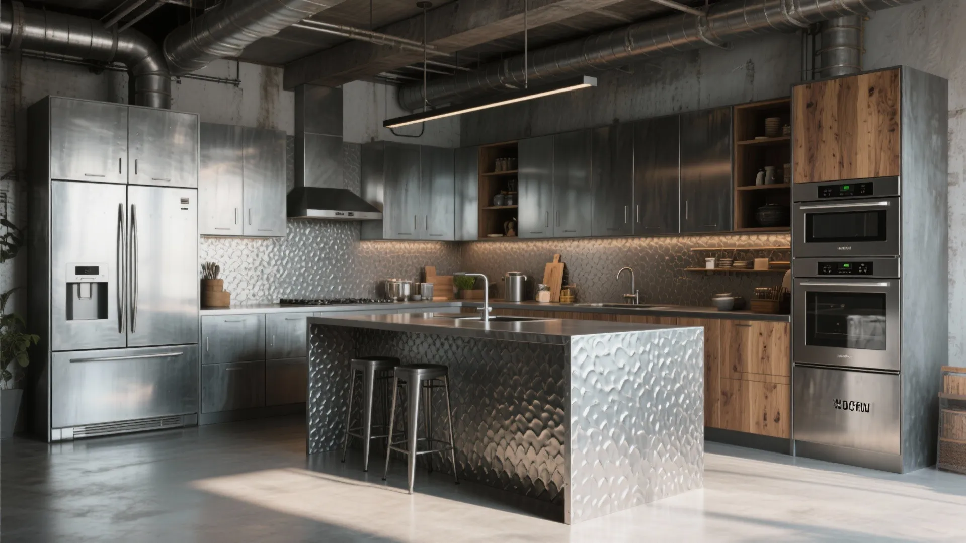 5. Textured “Hammered” and Industrial Finishes
