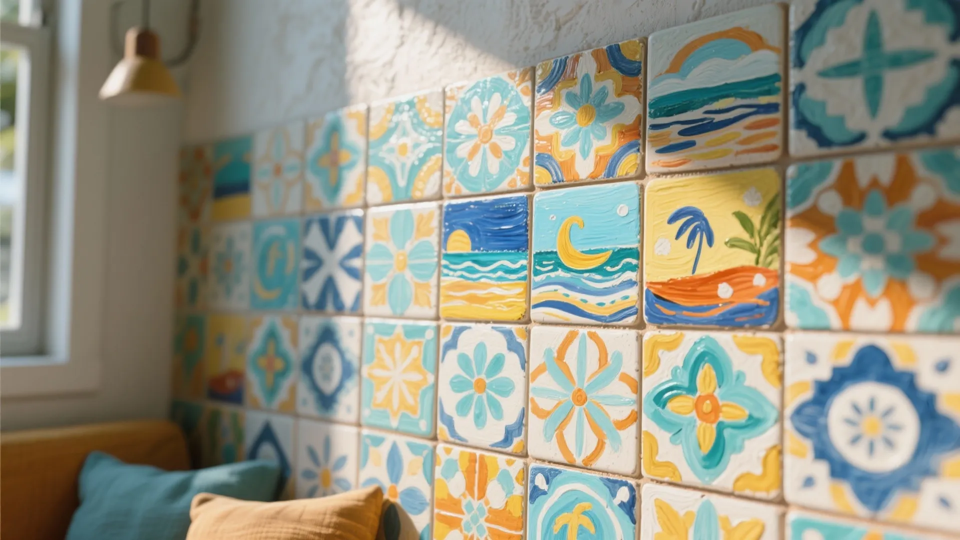 3. Hand-painted Art Tiles for Personality