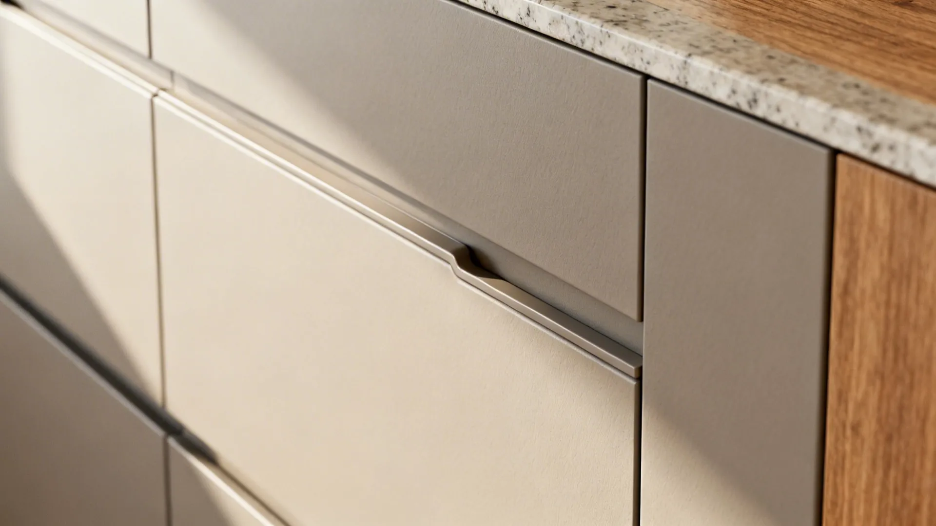 1) Minimalist storage for compact kitchens