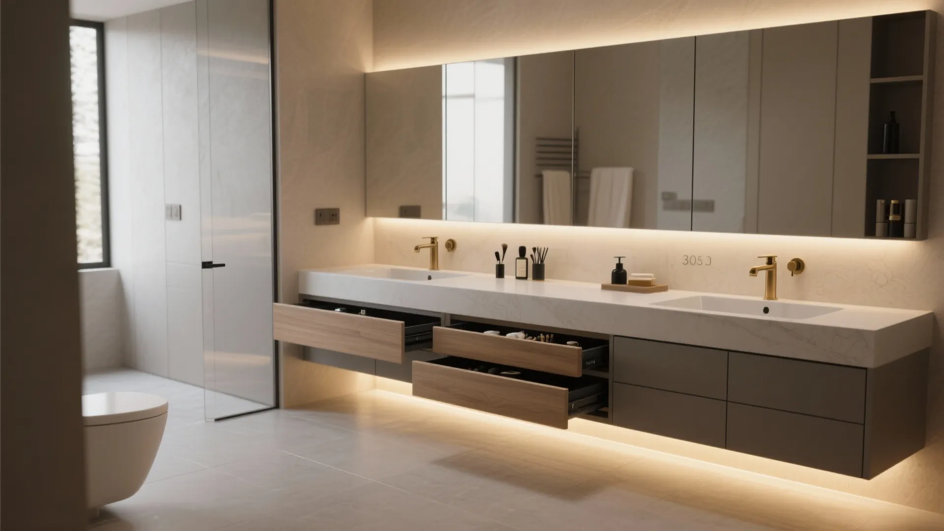 Handleless, Glow-Lit Cabinetry