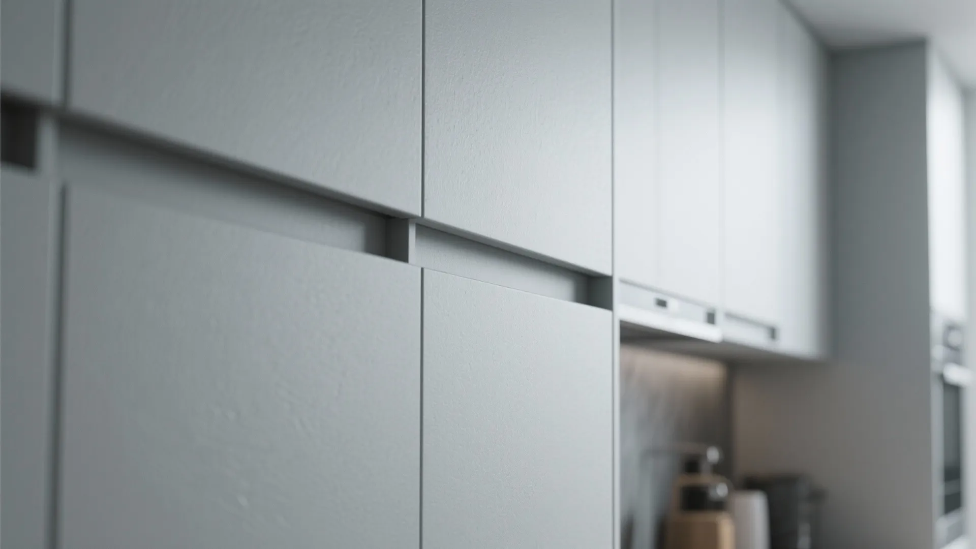 2. Handleless slab cabinets for a streamlined look