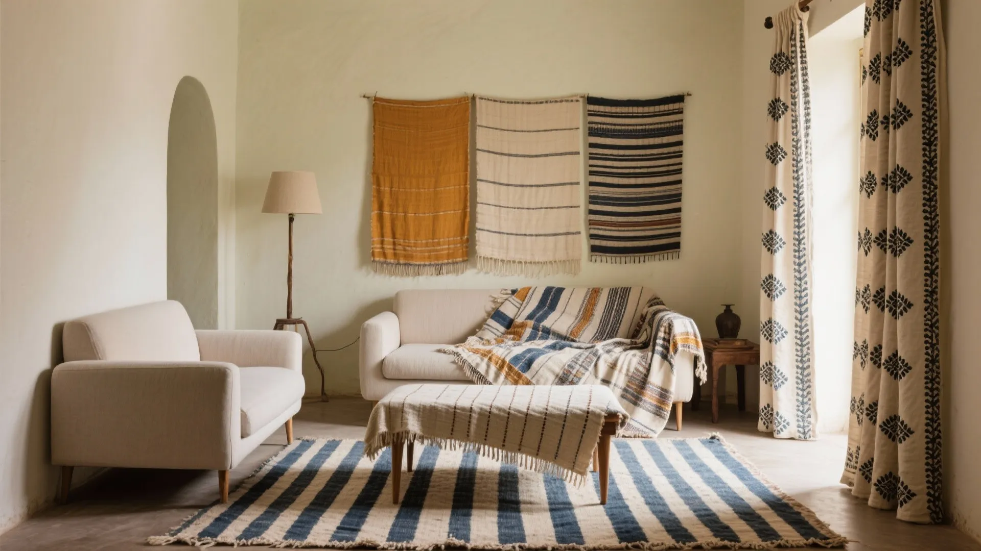 Handloom Layers: Dhurries, Block Prints, and Kantha