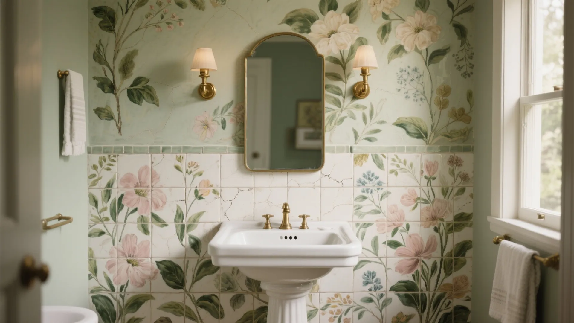 Hand-Painted Botanical Feature Wall