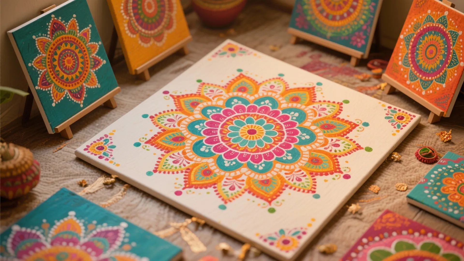 Hand-painted Rangoli Designs