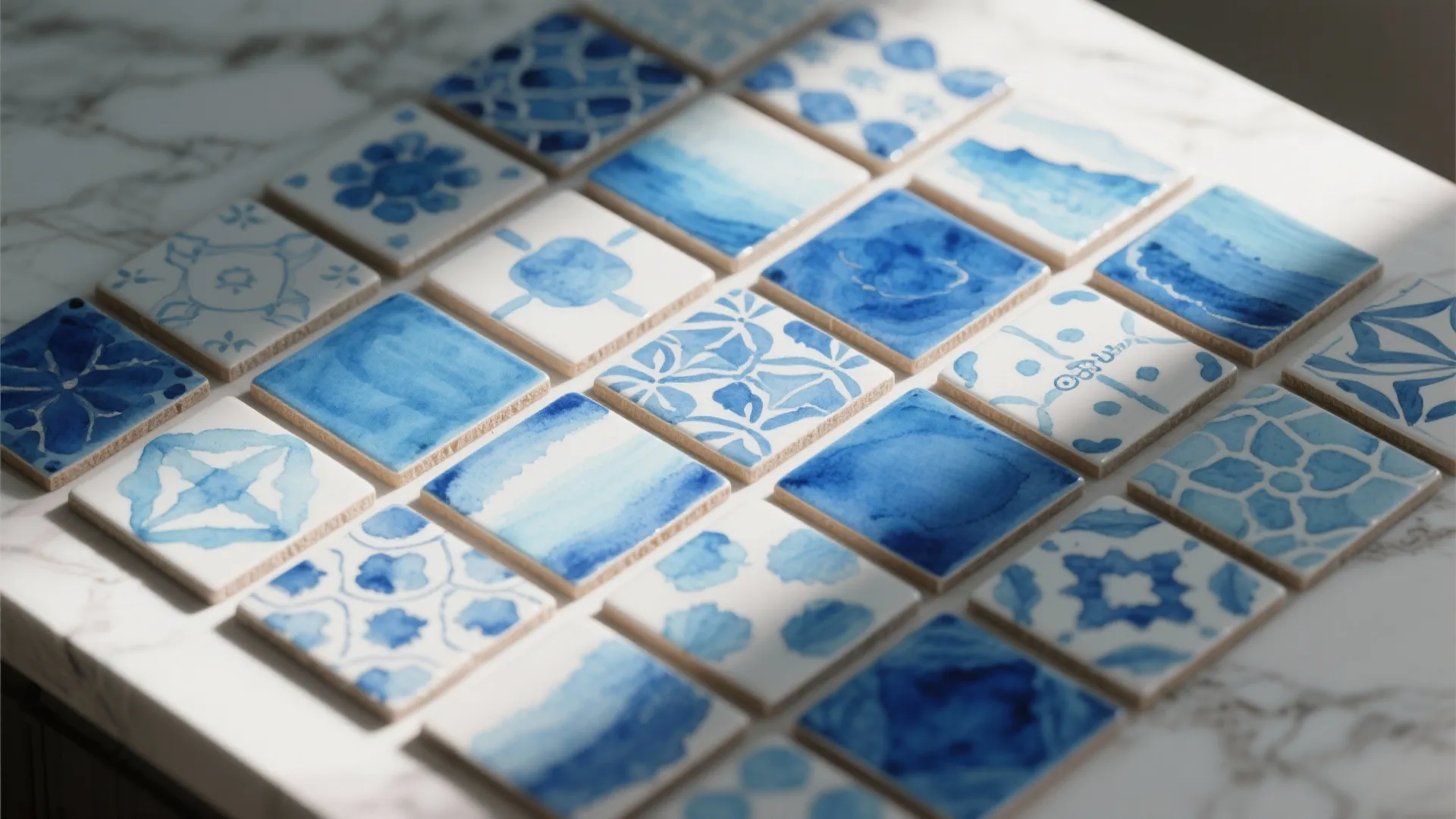 5. Hand-Painted Tile Counters for Personality and Texture
