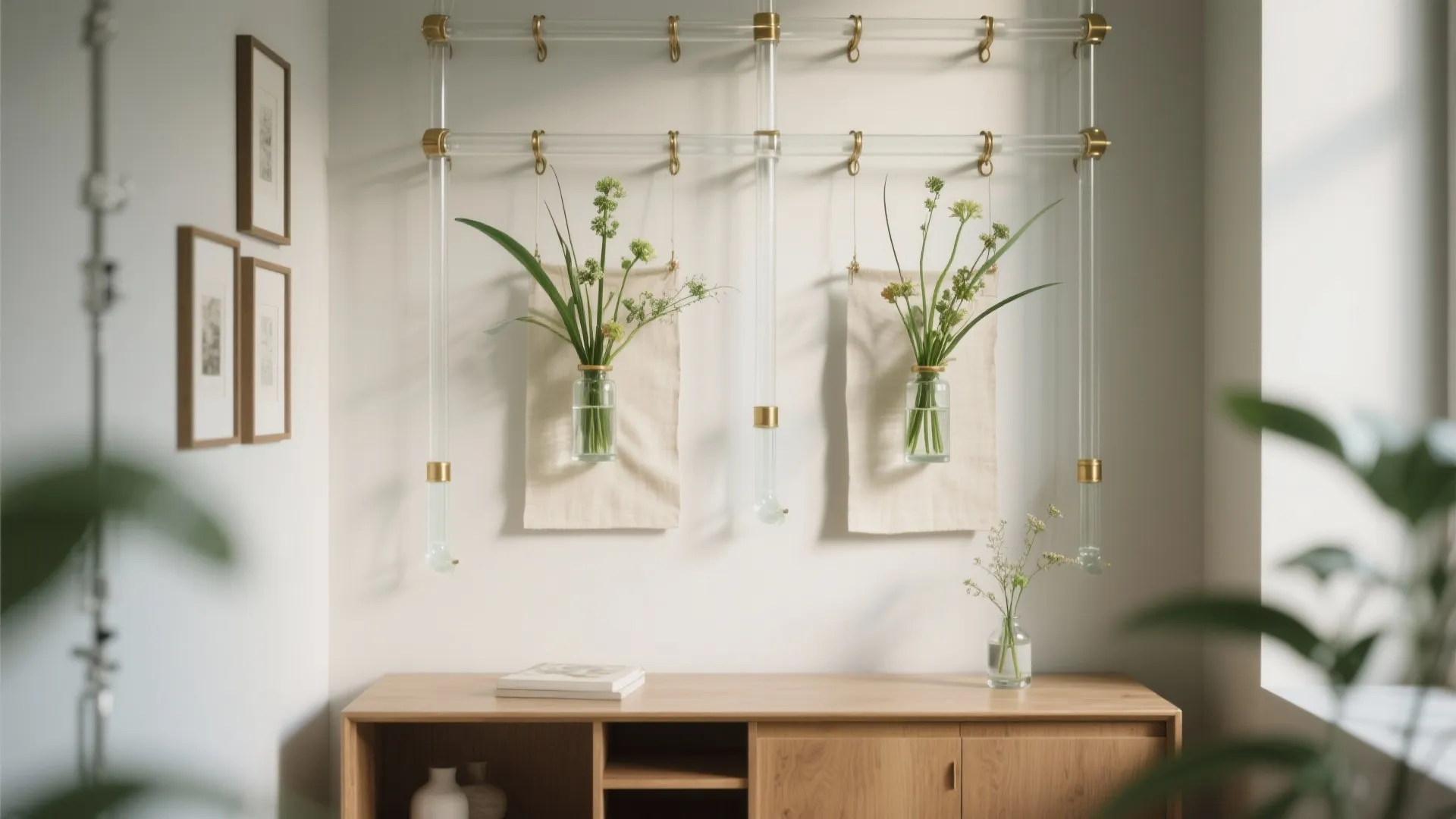 Vertical and hanging arrangements: use the air, not the floor