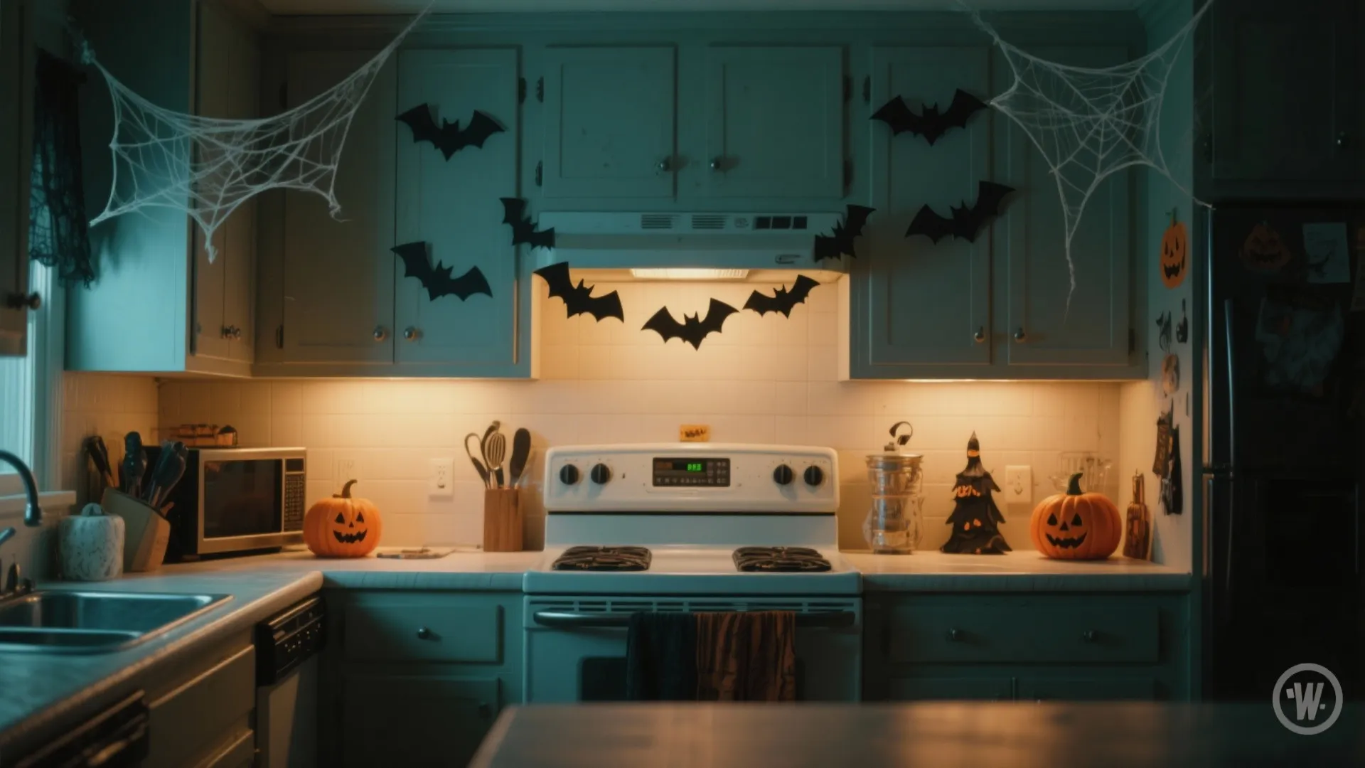 3. Hanging Bats & Cobweb Corners