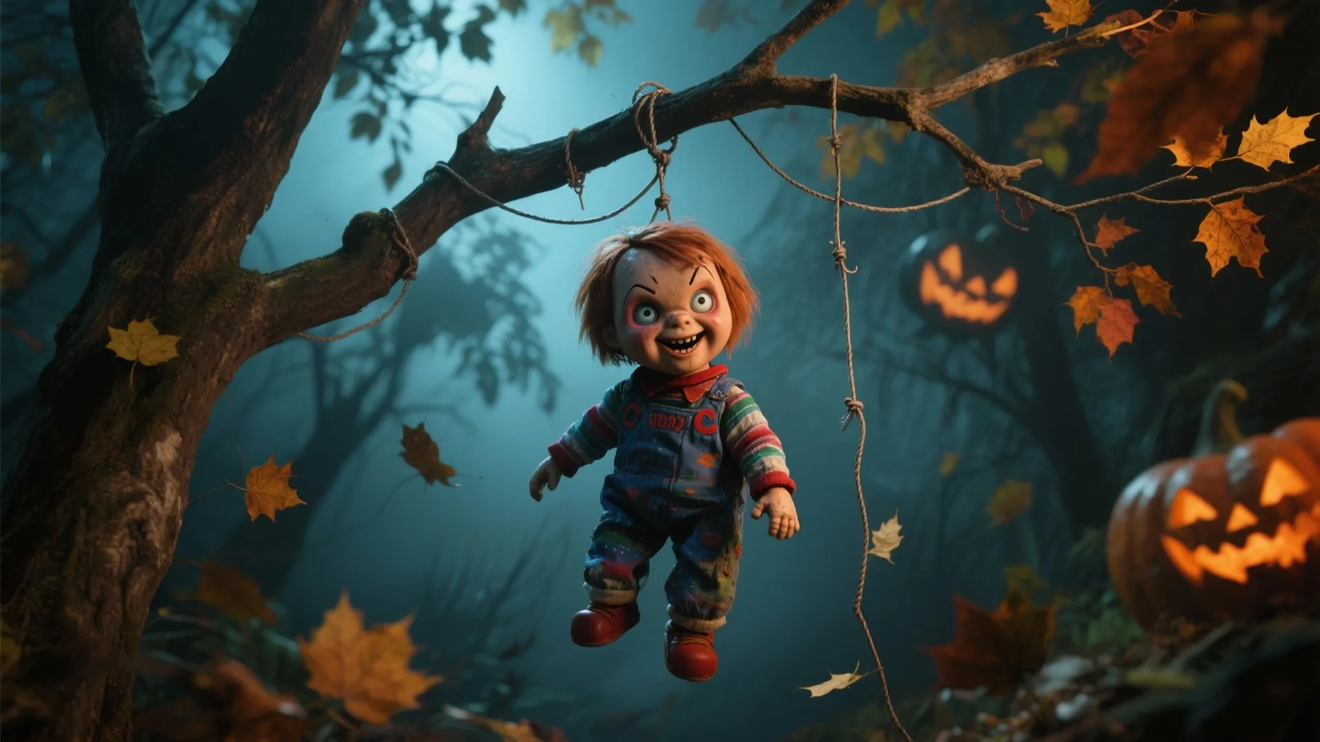 3. Hanging Chucky in the Trees