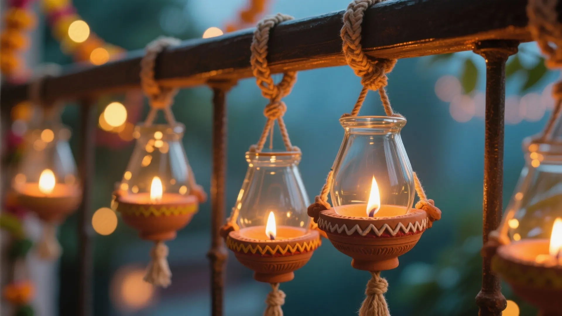 Hanging Diyas with Safety Modifications