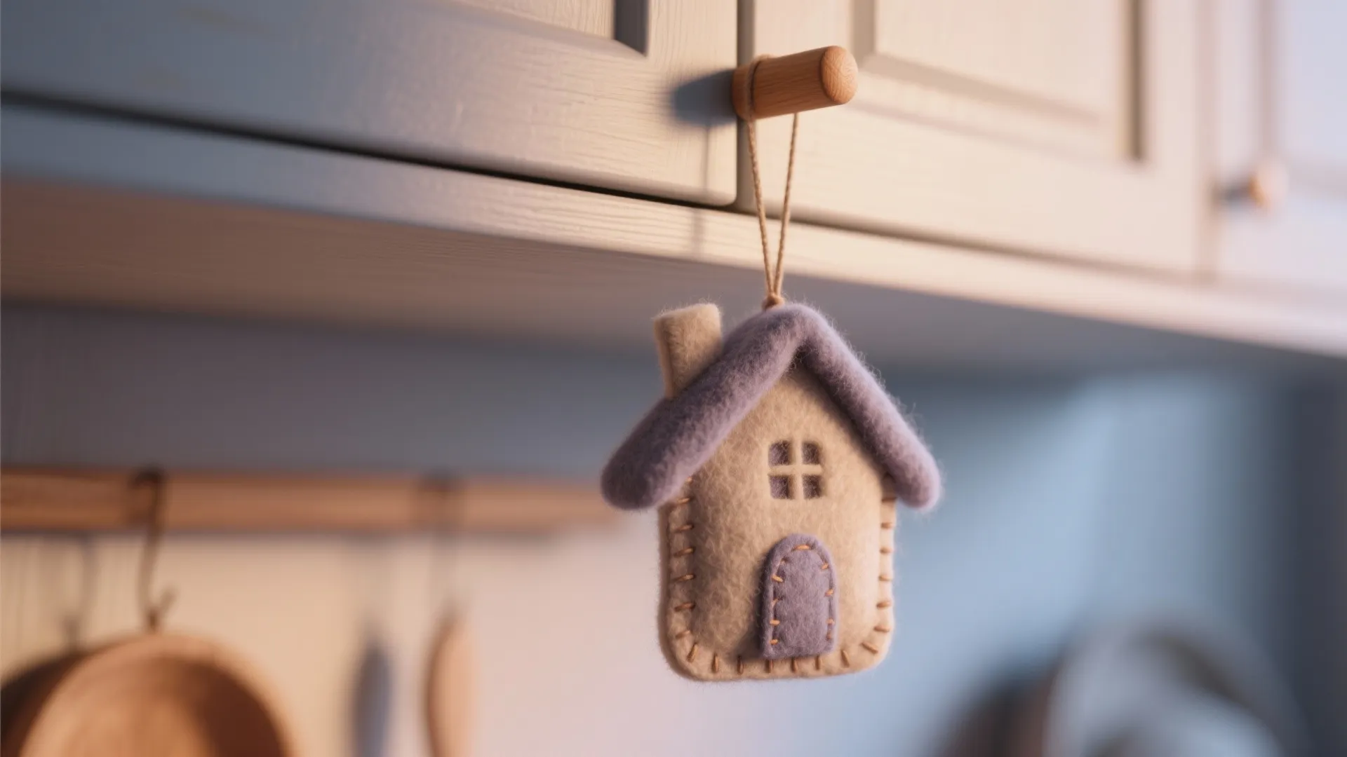 4. Hanging felt houses as soft ornaments