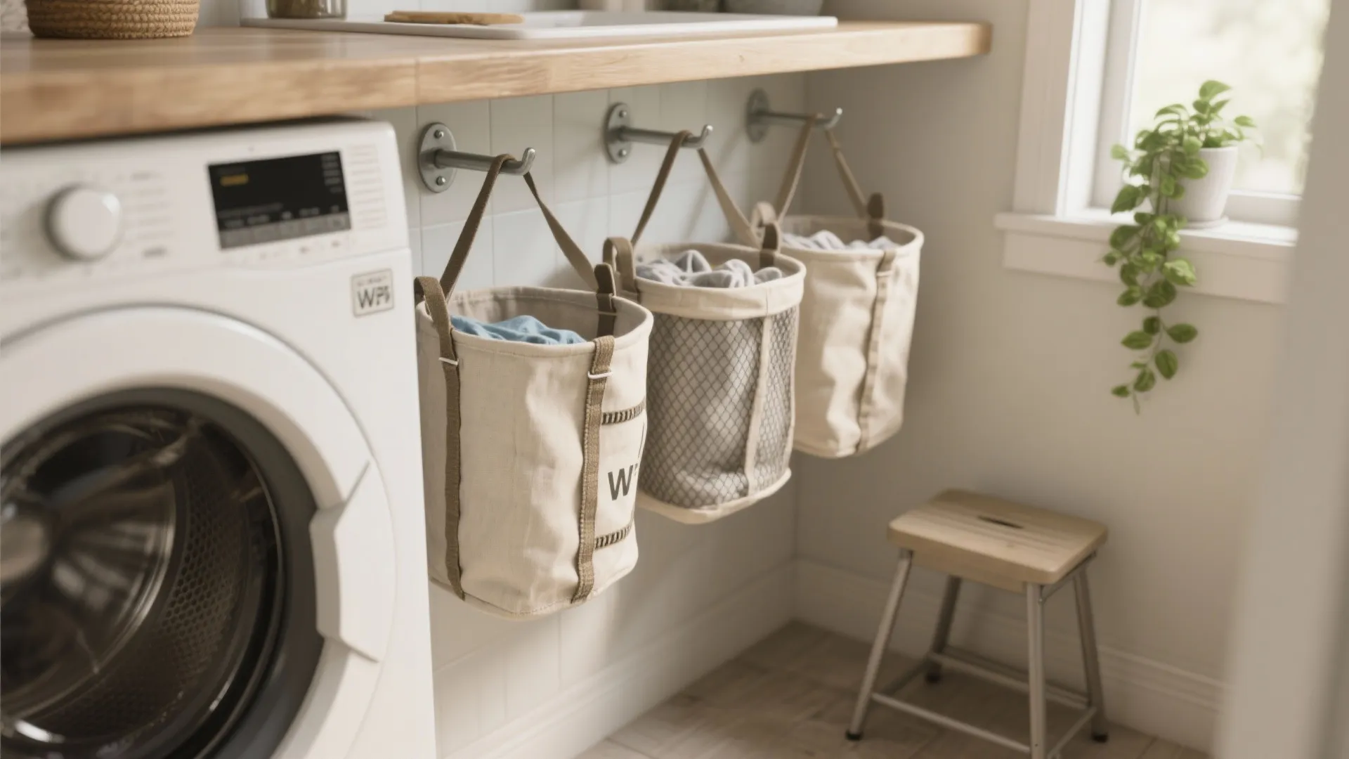 3. Hanging hamper that uses vertical space