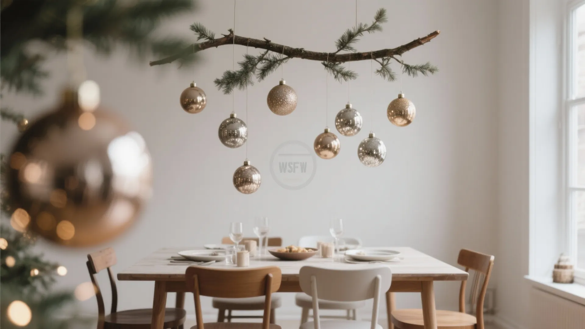 6. Hanging Ornaments Above the Table