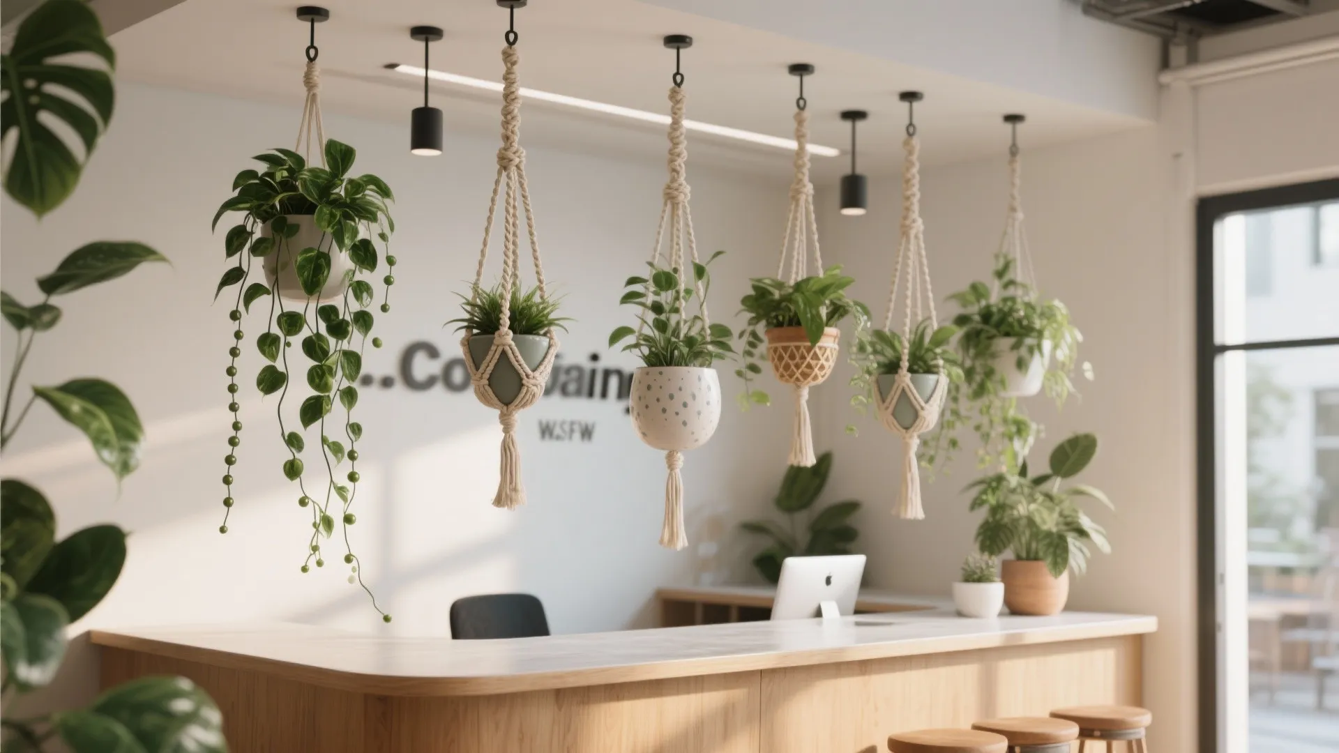 2. Hanging Planters to Save Floor Space