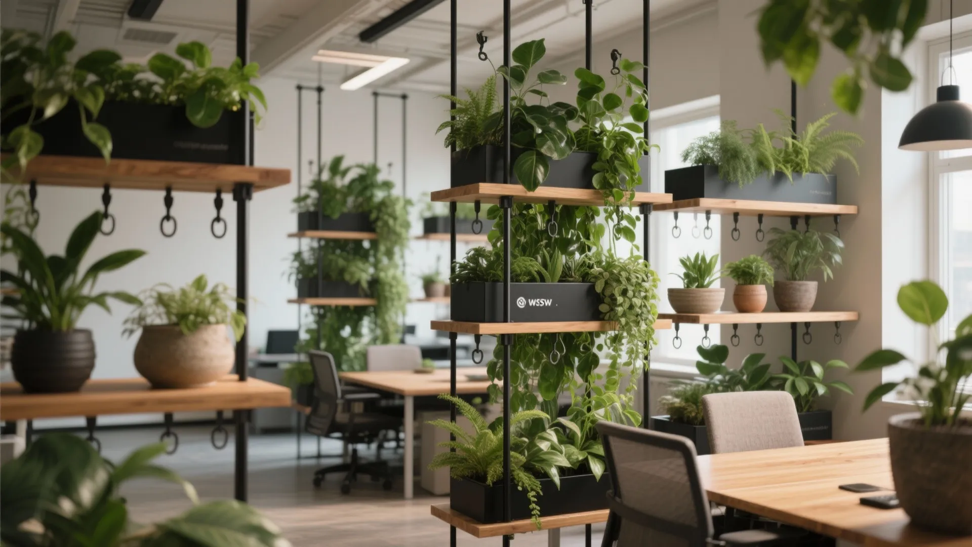 2. Hanging Planter Dividers (Green Screens)