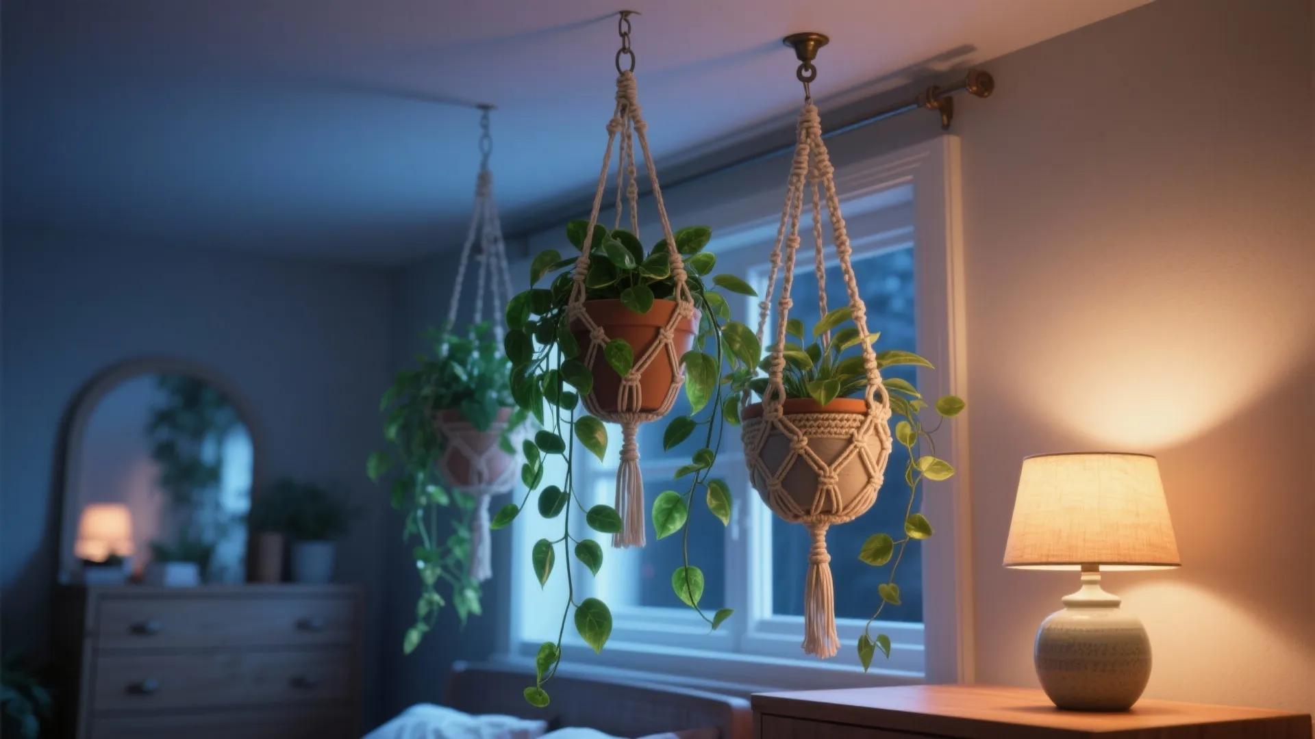2. Use hanging planters to free floor space