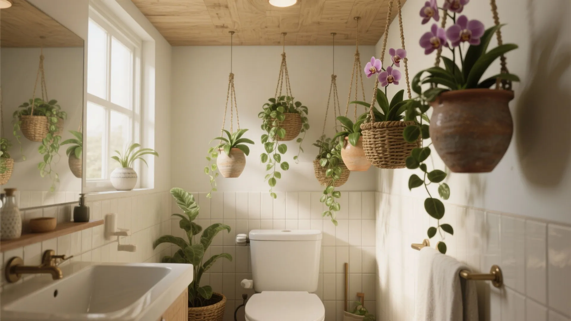 1. Hanging planters for vertical charm