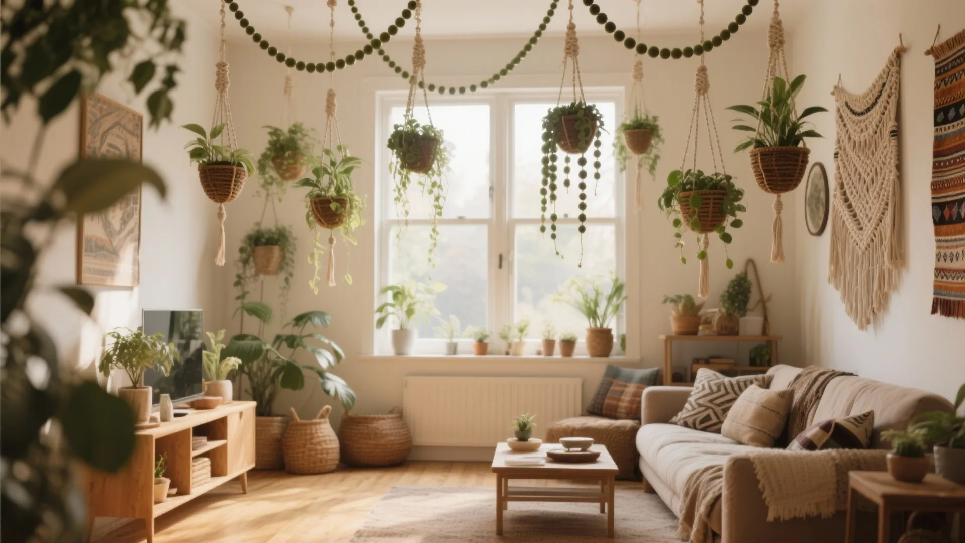 Hanging Planters to Free Floor Space