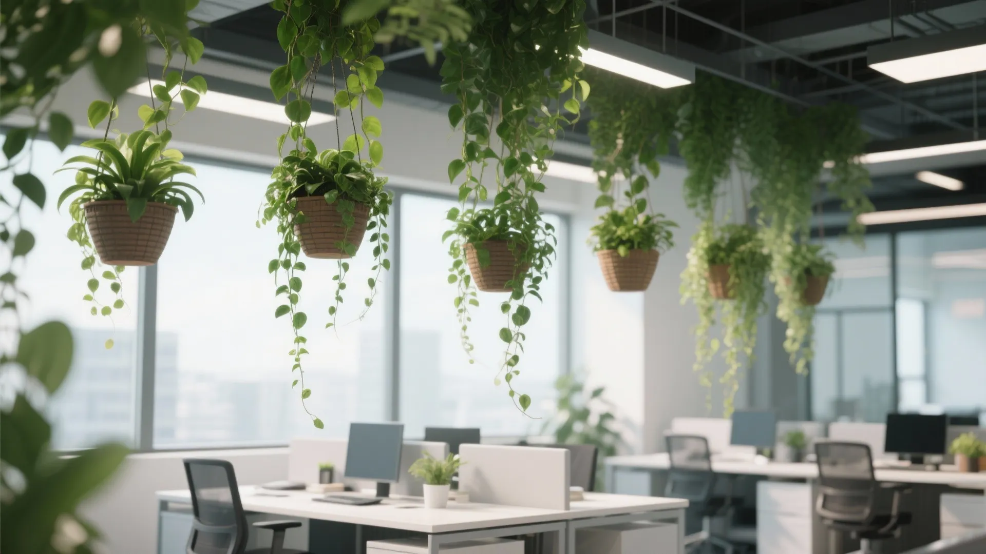 9. Hanging Planters to Save Floor Space