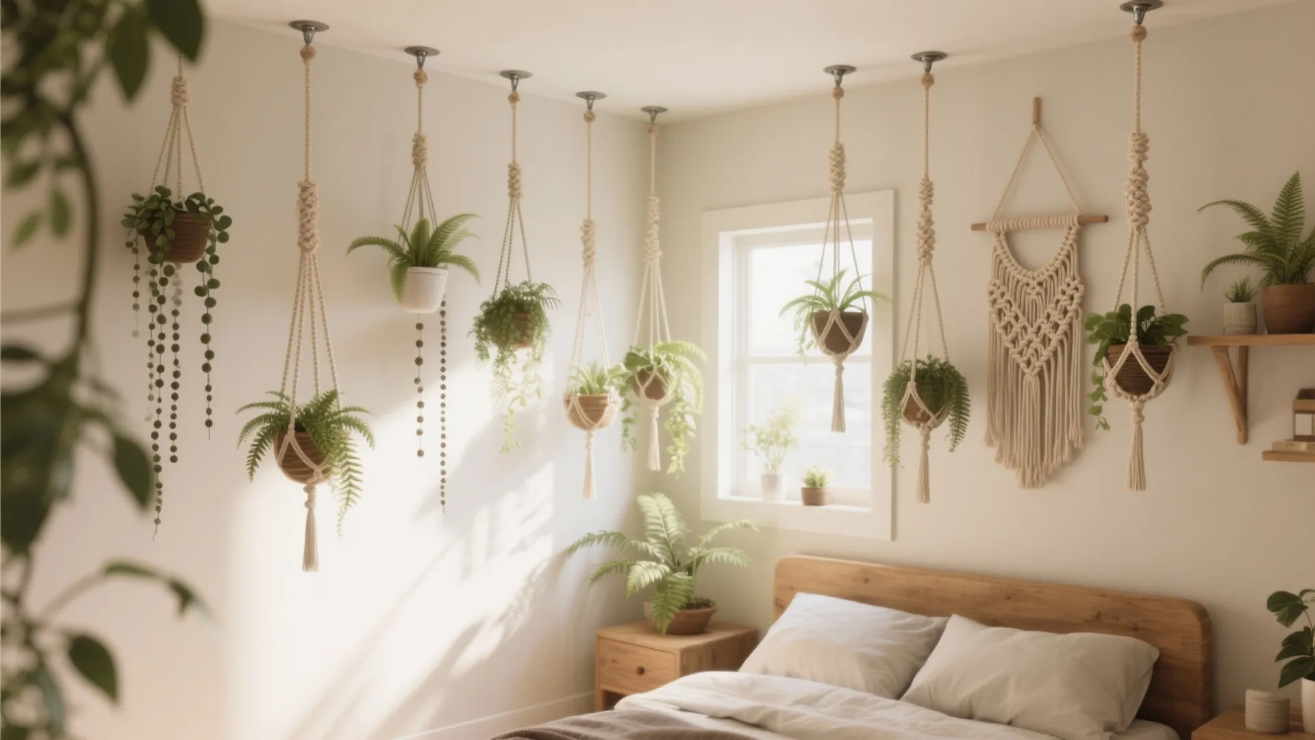 2. Hang plants at different heights