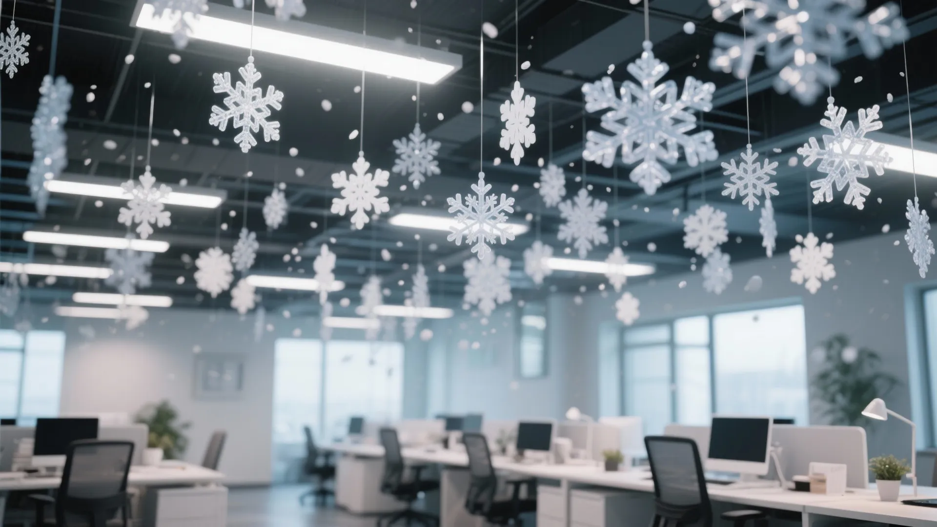 2. Hanging Snowflakes