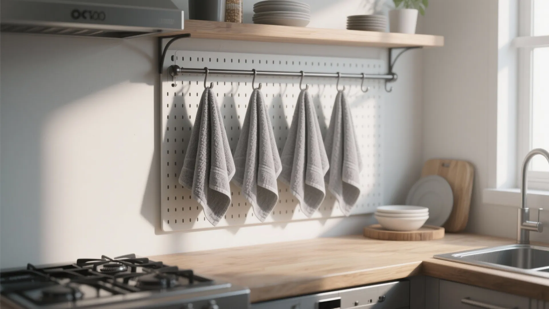 4. Create a Mini Display with Hanging Towels