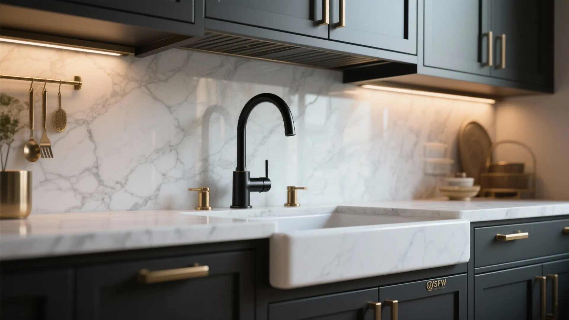 2. Use contrast in hardware and fixtures