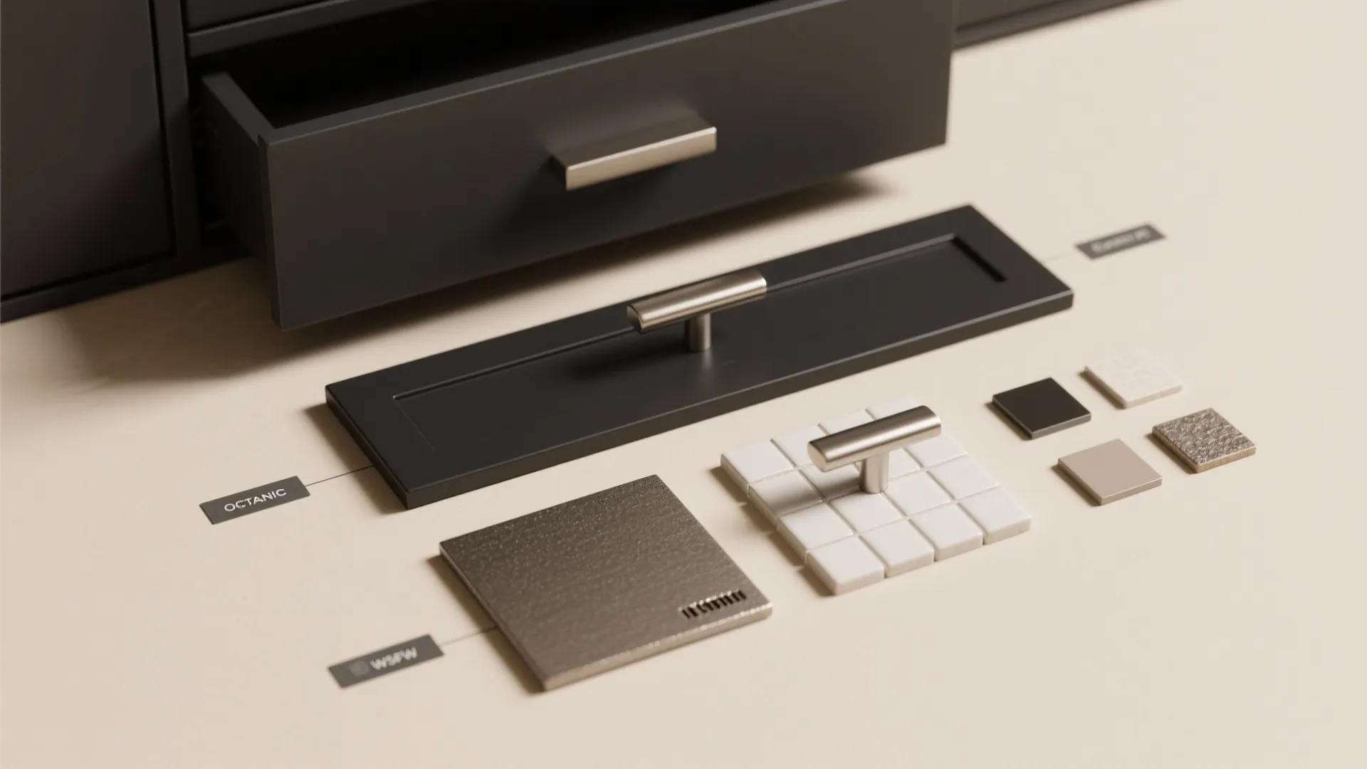 3. Two-tone vanity hardware strategy