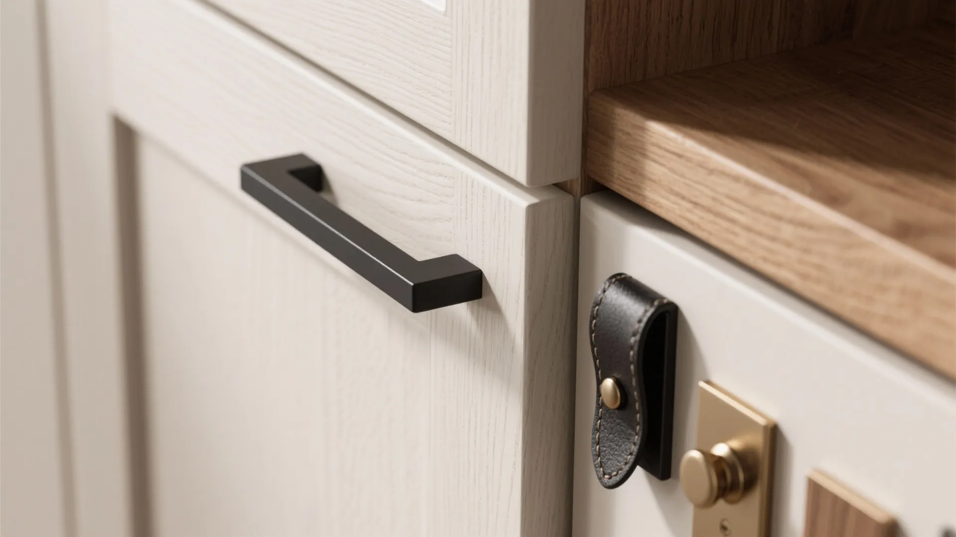 3. Matte hardware and integrated pulls