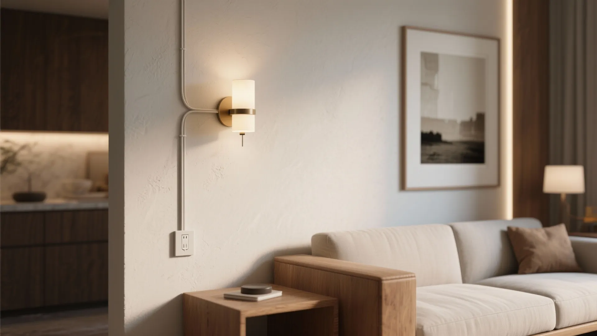3. Hardwired wall lights with wall toggle