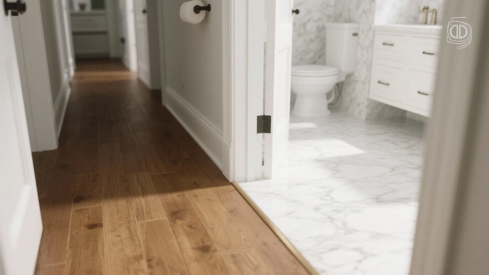 2. Hardwood to Marble Transition