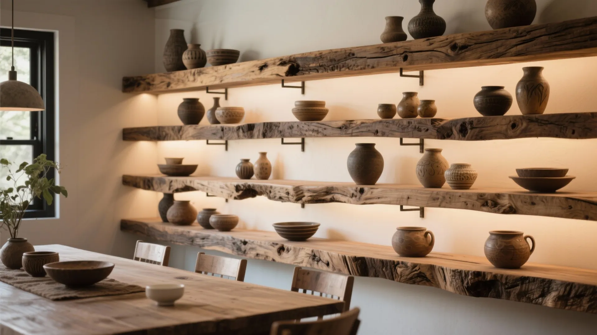 6. Statement Hardwood Shelves