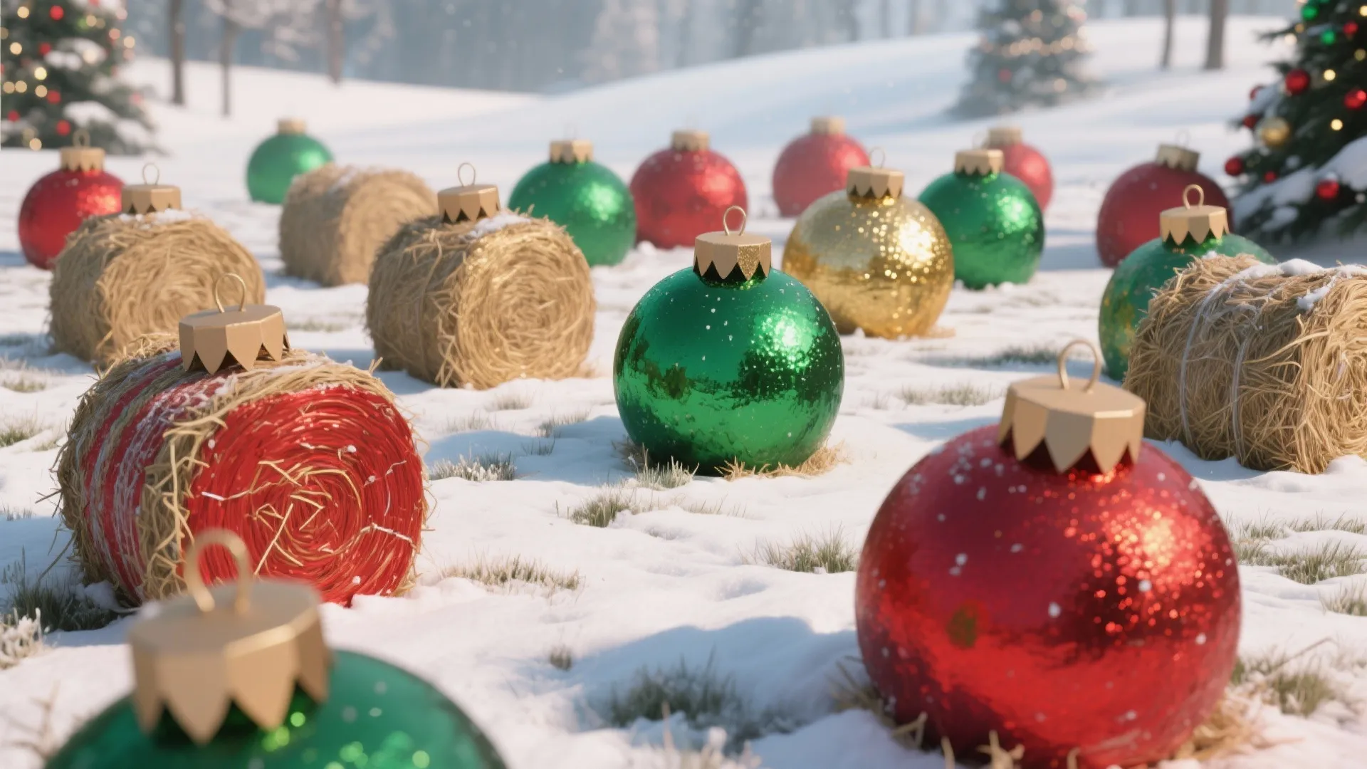 4. Giant Hay Bale Ornaments