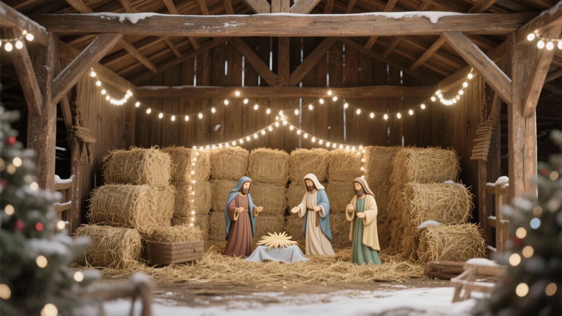 3. Nativity Scene Backdrop