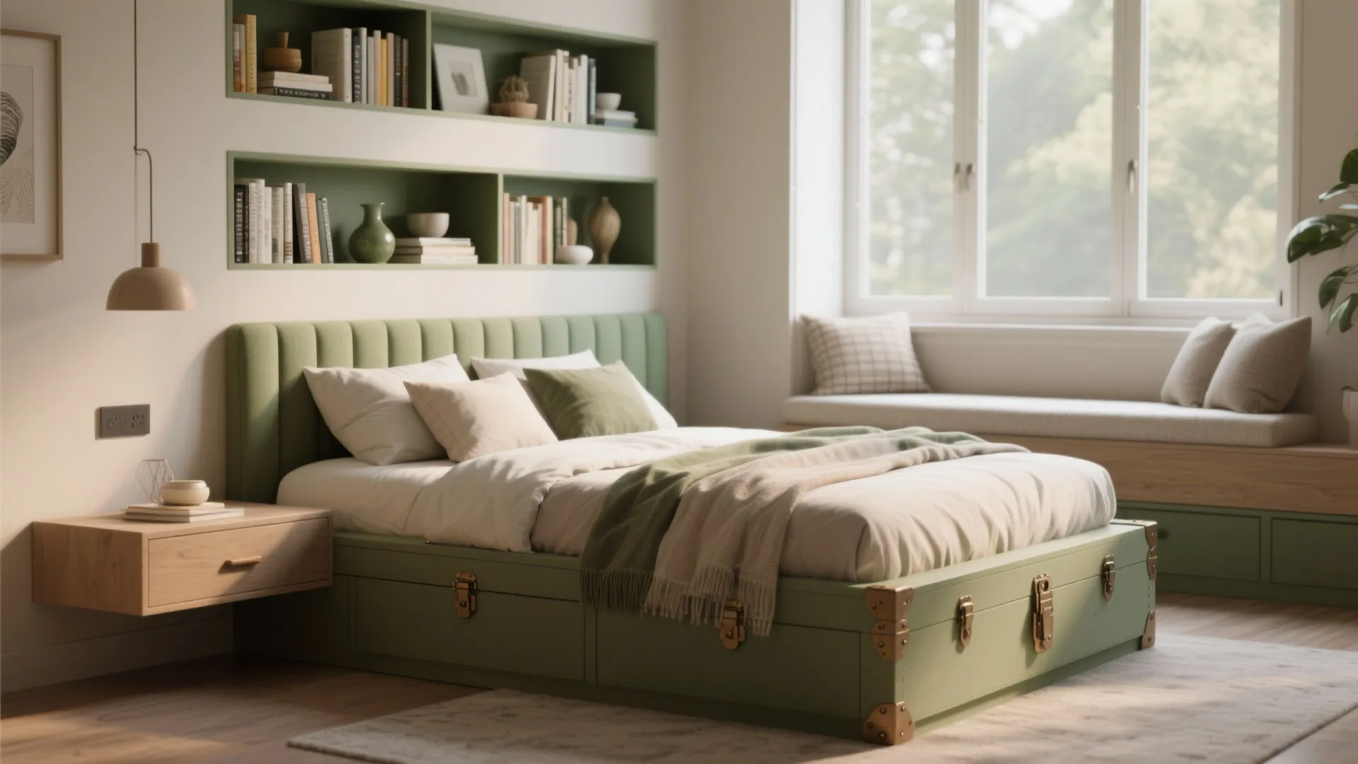 5. Multipurpose headboards and bench seating