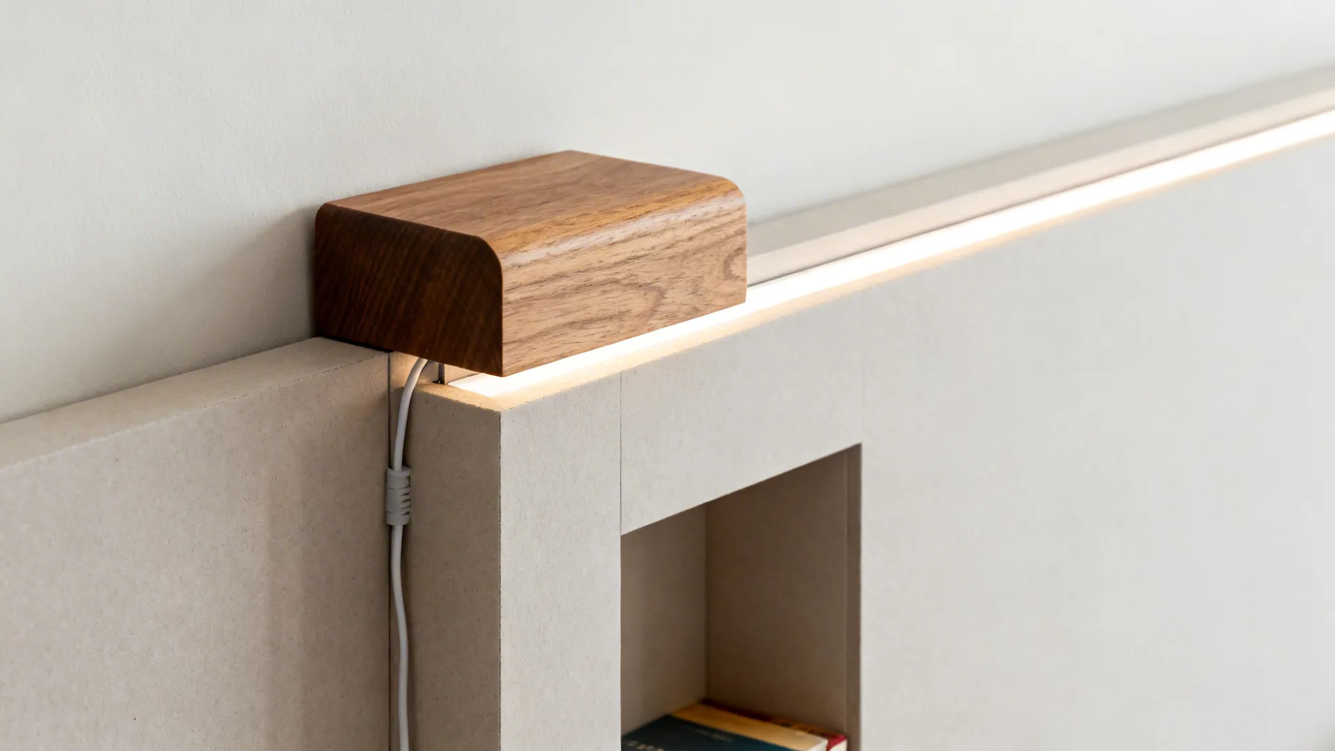 Simple zoning with a built-in headboard wall